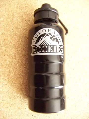 Colorado Rockies metal travel water bottle primary logo with clip Cover