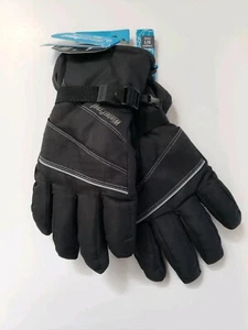Men Black Winter Water-proof Ski Gloves Unisex Sports Gloves Snowboard Large - Picture 1 of 5