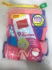 Nwt Hanes Girls' Assorted No Ride Up Cotton Hipster Panties 9 Pack Size 12