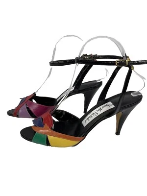 NUEVO Tacones De Colección Años 70 Diane Von Furstenburg Punta Abierta Talla 6 Foto 1 de 4