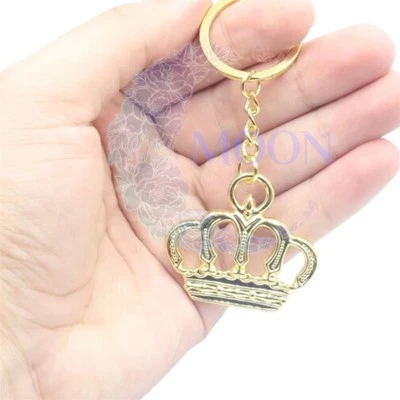 Beautiful Handmade Gold Toned Base Metal Crown Keychain Design Crown Keychain - Image 1 of 4