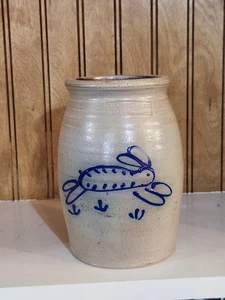 SALMON FALLS Keramik Andy Bunny Glas Topf Halter Salzglasur Vase Hase Vintage selten - Bild 1 von 11