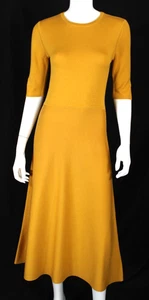 Vestido midi GABRIELA HEARST $1,390 Goldenrod naranja tejido lana SEYMORE M - Imagen 1 de 6