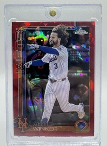 2025 Topps Chrome Sapphire Edition Jesse Winker Red 5/5 Mets  - Picture 1 of 2