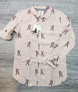 Denim & Flower Ricky Singh Jungen Größe 13/14 Dabbing Santa Knopf Shirt Weihnachten - Bild 1 von 8