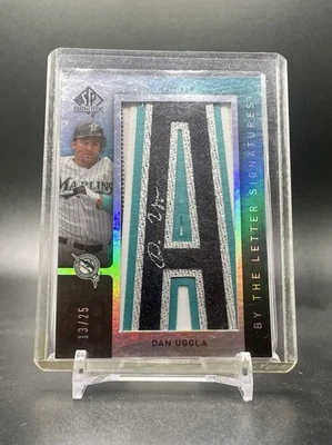 Dan Uggla 2007 SP Authentic By The Letter Signatures Auto Patch 13/25 Marlins 🔥 - Image 1 of 2