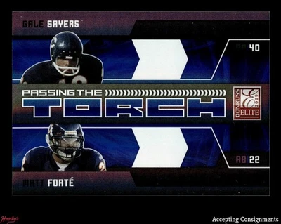 2009 Donruss Elite Passing the Torch Blue #1 Gale Sayers / Matt Forte 019/199 - Image 1 of 2
