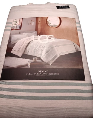 UGG Devon 3-Piece Full/Queen Comforter Set, Blue Crush Stripe NEW! - Image 1 of 4