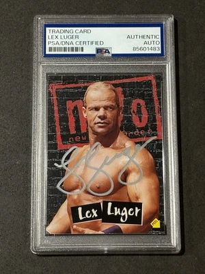 LEX LUGER 1998 TOPPS WCW/NWO STICKERS SIGNED AUTOGRAPHED CARD PSA/DNA CERTIFIED - Image 1 of 2
