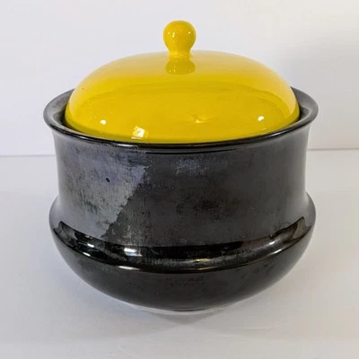 Vtg Raymor Import Canister Jar  w/ Lid 5.5" Ceramic Yellow Pottery Italian MCM - Image 1 of 4