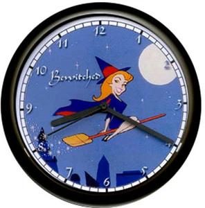 Bewitched Samantha Witch Broom Costume TV Show Sign Wall Clock - Picture 1 of 1