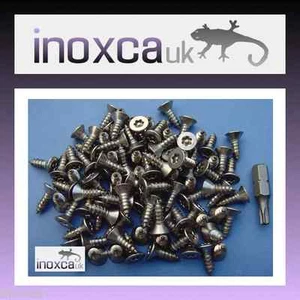 ACCIAIO INOX A2 TORX PIN CSK VITI LEGNO TESTA C/S 4,8mm n.10 + BIT T25 TX25 - Foto 1 di 1