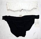 Ladies/Teens 2Pc. Swimsuit Set Black & White Fringe Mixed Size