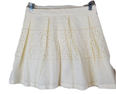 Minifalda plisada forrada con ojales crema Banana Republic 8 mediana nueva con etiquetas para mujer Foto 1 de 4