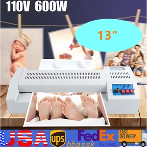 13" Laminiergerät A3 A4 Thermo Kaschiermaschine Maschine 4 Rollen Heiß Kalt Film - Bild 1 von 7