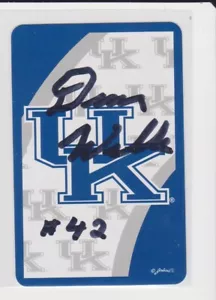 DEAN WELLS KENTUCKY UNIVERSITY AUTOGRAPHED PLAYING CARD DECEASED - Picture 1 of 1