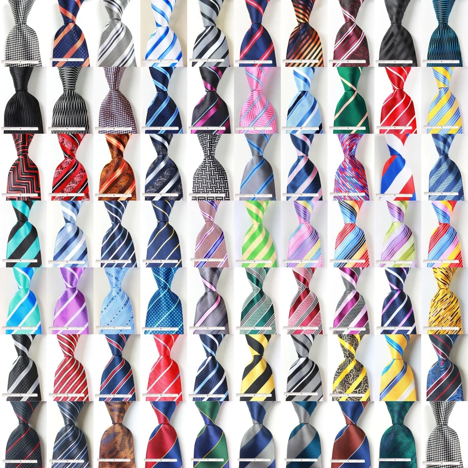 Nuevo Corbata Estilos Clásicos Corbata a Rayas JACQUARD TEJIDA 100% Seda Para Hombre Foto 1 de 1