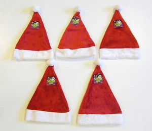 5 NEW ADULT PLUSH SANTA CLAUS HATS RED CHRISTMAS HOLIDAY HAT - Picture 1 of 4