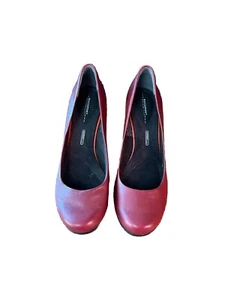Rockport Adiprene Adidas Walkability rot Leder Pumps Absätze runde Spitze Damen 7 - Bild 1 von 9