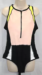 Traje de baño con cremallera frontal de 1 pieza nuevo sin etiquetas talla XL almohadillas extraíbles poliéster nailon spandex - Imagen 1 de 3