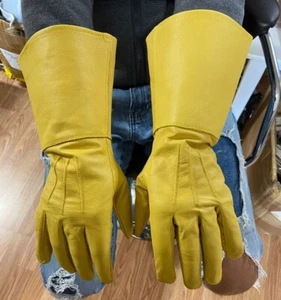 Genuine Leather Long Cuff Medieval Gloves - Picture 1 of 2