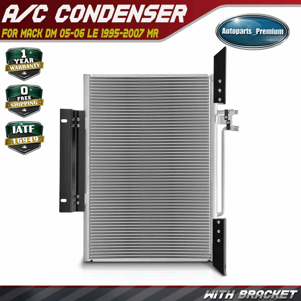 Condensador de aire acondicionado de aluminio con soporte para Mack DM 05-06 LE 1995-2007 MR 1993-2007 Foto 1 de 4