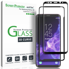 amFilm Screen Protector 3D Curve Glass for Samsung Galaxy S9 - Black