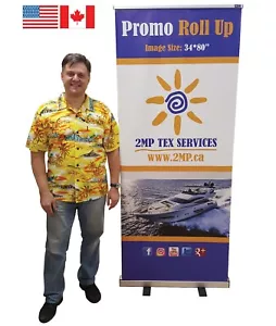 PROMO Retractable Banner Stand Trade Show Display Pop Up Booth + CUSTOM PRINT - Picture 1 of 12