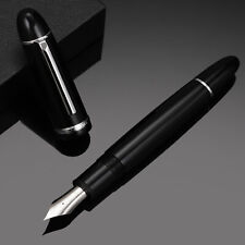 Jinhao X159 Fountain Pen Black With Silver Clip Fine Nib Acrylic Screw Cap 27g