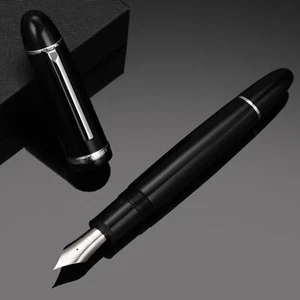 Pluma estilográfica Jinhao X159 negra con clip plateado punta fina tapa de tornillo acrílico 27 g - Imagen 1 de 4