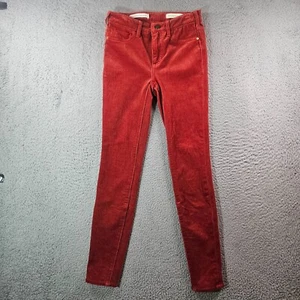 Pilcro and the Letterpress Corduroy Pants Women 26 High Rise Skinny Brick Orange - Picture 1 of 14