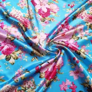 58" Wide By Yards Charmeuse Material Butterfly Flower Satin Fabric Scarf Diy - Picture 1 of 13