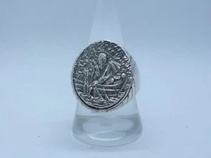 ANELLO PISCATORIO BIG WHITE 925 STERLING SILVER PISCATORIUS RING SAN PIETRO - Picture 1 of 6