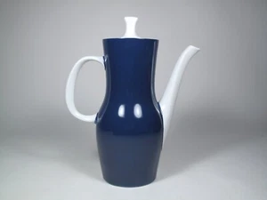 thomas finlandia tapio wirkkala porzellan kaffee kanne vtg blau weiss 27 cm - Bild 1 von 6