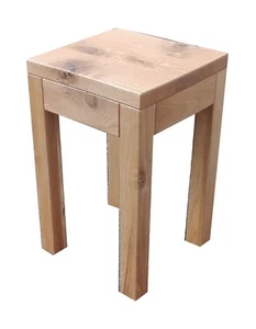 Mesa auxiliar mesa de madera roble salvaje roble macizo. Dimensiones: 28x28x40cm alto. - Imagen 1 de 3