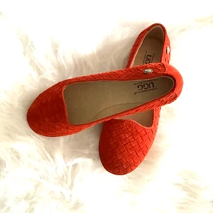 UGG Woven (Intrecciato) Red Suede-leather Flats /Size 36 EU/5 Aus & US /3 UK - Imagen 1 de 9