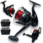 2 NEW LARGE LINEAEFFE SEA FISHING VIGOR SILK 70 BEACH PIER REELS AND LINE REEL