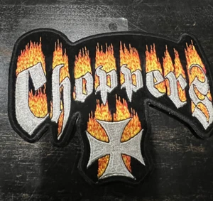 Patch Chopper Fiammeggiante - 6x4" Ricamato Ferro su Patch - Foto 1 di 6