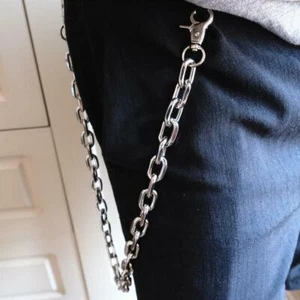 Men Women Silver Metal Wallet Chain Jeans Biker Rocker V9O8 X1 Biker; Link N1L1 - Picture 1 of 11