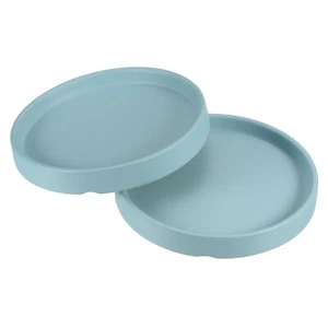 2pcs 4.5" Ceramic Round Plant Pot Saucers Flower Drip Tray Indoor, Turquoise - Picture 1 of 5