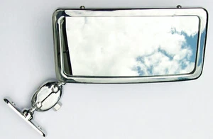 Vintage Car Desmo Style "A" Post Vintage / Oblong Convex Rectangular Mirror - Picture 1 of 2