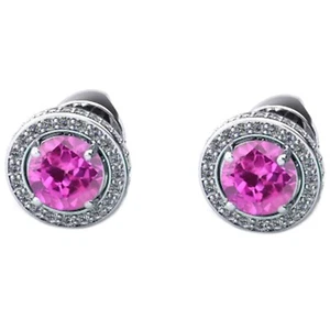 2.30Ct Natural African Tourmalin IGI Certified Diamond Studs In 14KT Gold - Picture 1 of 1