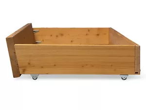 Schubkasten Bettschublade für Wangenbett THERMO-Fichte CURBY VINTAGE auf Rollen - Bild 1 von 4