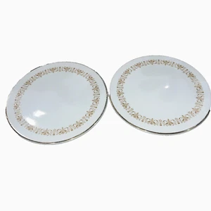 Imperial Gold Sheffield Hot Plate Trivet Fine China Japan 7.5" Set Of 2 White - Picture 1 of 7