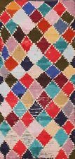 Vintage Trellis Oriental Moroccan Area Rug Hand-knotted Wool 3'x6' Modern Carpet