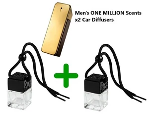x2 Flaschen Herren ONE MILLION intensiver Duft - Auto Lufterfrischer hängender Diffusor - Bild 1 von 4
