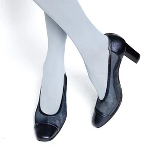 Zapatos de salón con puntera - Zapatos vintage - Cuero azul / Malla - SPELTA - UK 6 / 39 - Imagen 1 de 7