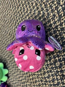 TeeTurtle Reversible Polka Dot and Scale Octopus Plush - Pink/Purple