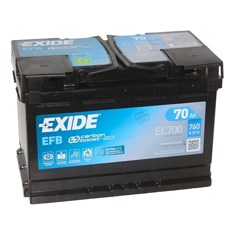 Exide EFB 70Ah EL700 Start-Stop Autobatterie robust sofort einsatzbereit - Bild 1 von 1