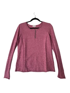 SUNDANCE Womens Sweater Pink Pullover Henley Top Long Sleeve Size M - Picture 1 of 4